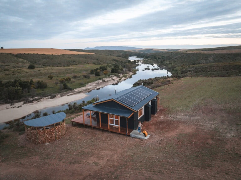 Stay at Napky cabin malgas hot tub