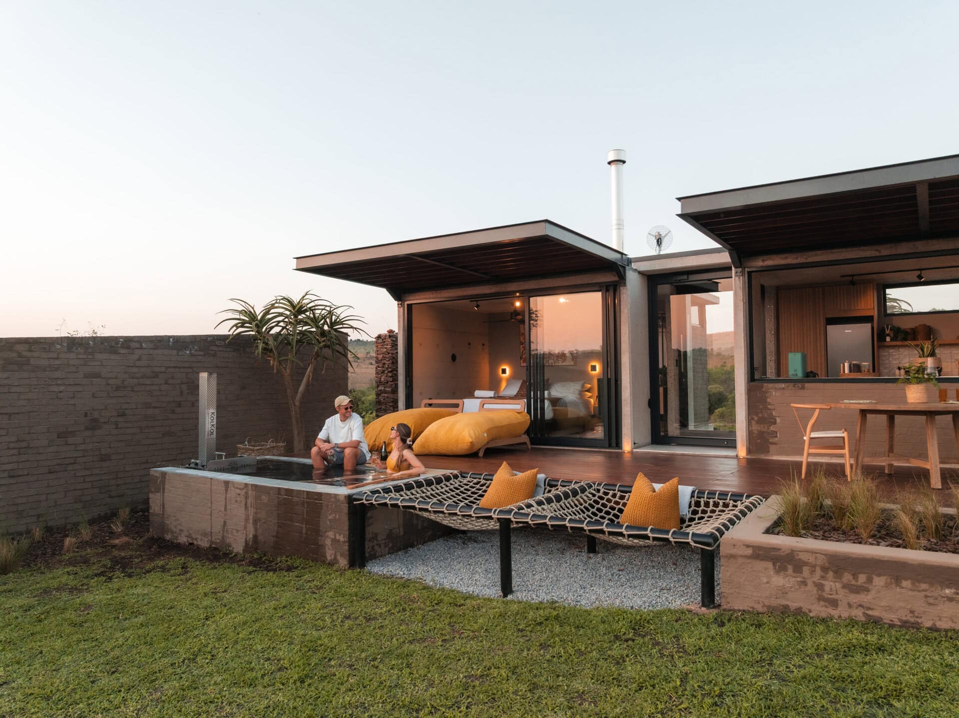 cabin collective valley pods Johannesburg cabin romantic getaway hot tub